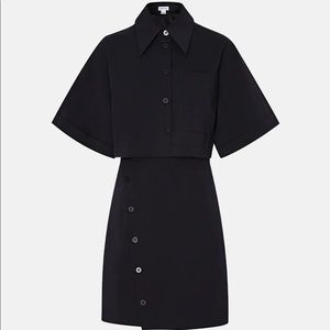 Black button down dress with middle opening